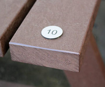 Table Tags 30mm - numbered plastic or brass table markers for furniture
