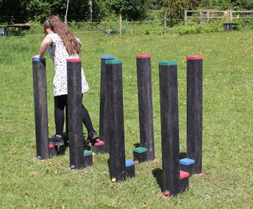 Square Stilts - recycled plastic playground balance posts for schools