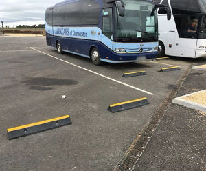 TruckStop 115 wheel stop - recycled rubber truck parking blocks