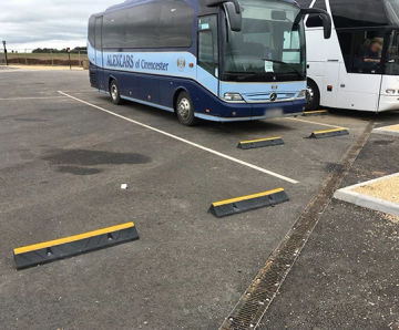 TruckStop 115 wheel stop - recycled rubber truck parking blocks