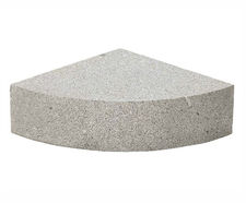 Silver grey granite quadrant corner kerb
