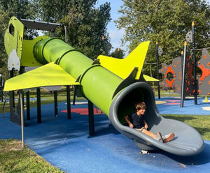 Take-off Plane - steel airplane playground with slide for 10 children