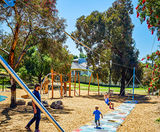 Cableway Flying Fox - metal zip line for playground level ground use - on this page