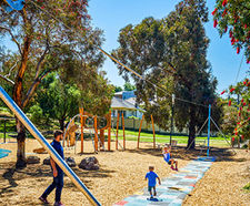 Cableway Flying Fox - metal zip line for playground level ground use
