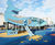 Whale - Steel & HPL multiplay unit with slide, nets & climbing walls 0