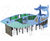 Whale - Steel & HPL multiplay unit with slide, nets & climbing walls 3