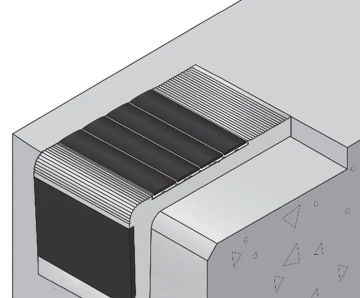 HPN1 & HPN2 - recessed PVCu stair nosings for concrete steps