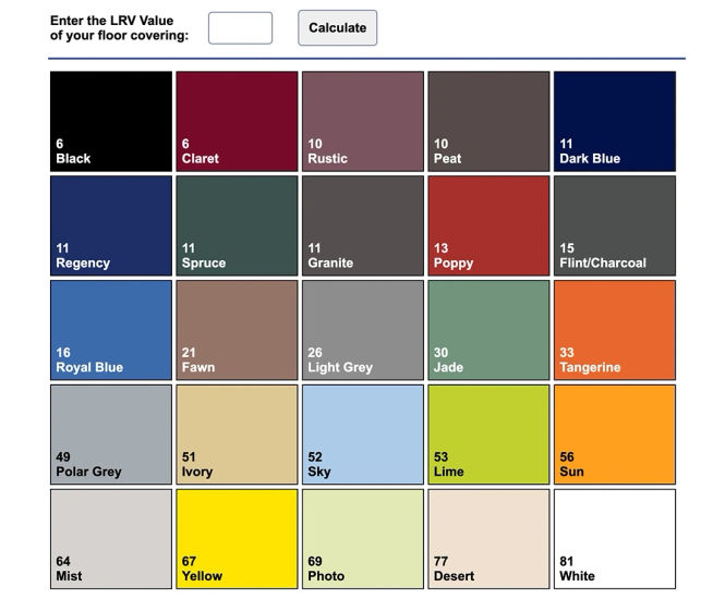 LVR colour calculator for flooring