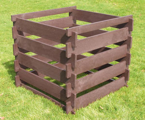 Slatted recycled plastic garden compost bin