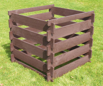 Slatted recycled plastic garden compost bin