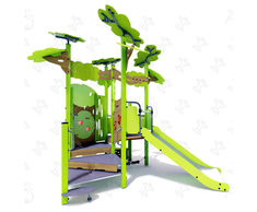 Ka'Yop Inclusive Multiplay Unit - steel & HPL accessible playground & slide