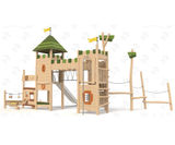 Perimeter Wall - wooden playground structure with slide and towers - on this page