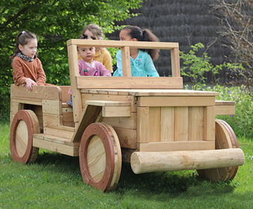 Roady Jeep - wooden jeep climbing frame for early years playgrounds