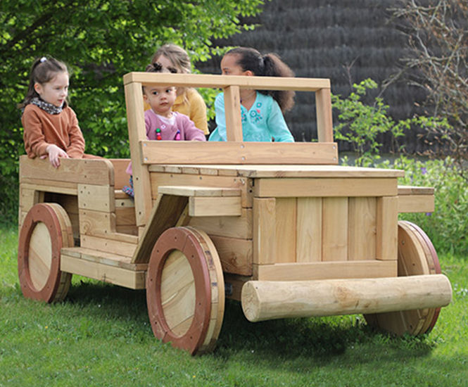 Roady Jeep - wooden jeep climbing frame for early years playgrounds