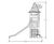 Fisherman's Hut Play Unit - wooden multiplay structure with slide 2