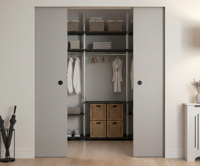 Valto - soft-close double pocket interior sliding door system