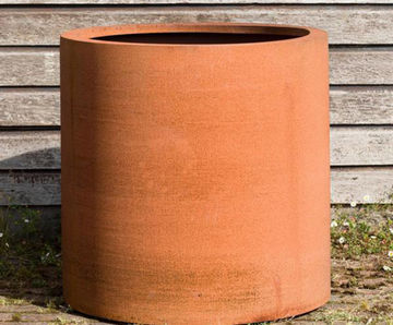 Cylindro Planter - corten steel planter for indoor and outdoor garden use
