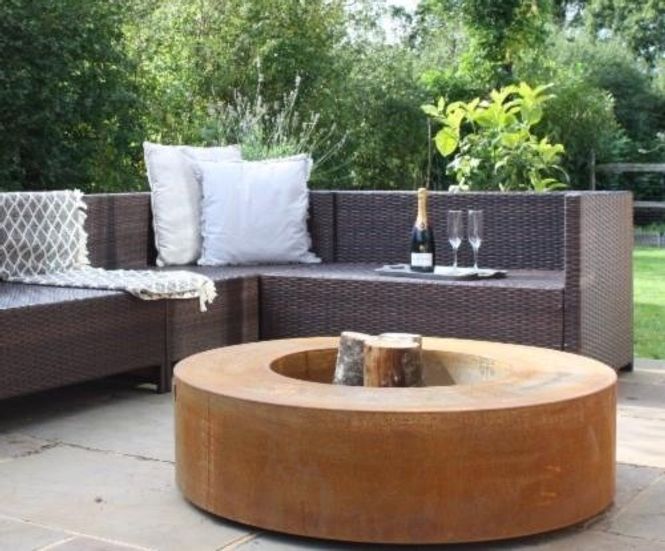 Corten Steel Toro Fire Table - round corten steel outdoor fire pit