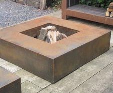 Flama Fire Table - corten steel outdoor fire pit for garden heating
