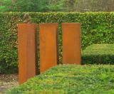 Solidum Corten Plinth - corten steel display stand for garden statues - on this page