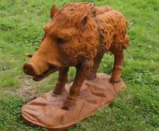 Cast Iron Wild Boar Statue - cast iron garden animal ornament