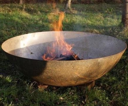 Mild Steel Bowl Fire Pit - outdoor steel garden fire bowl for burning wood