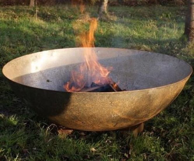 Mild Steel Bowl Fire Pit - outdoor steel garden fire bowl for burning wood