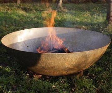 Mild Steel Bowl Fire Pit - outdoor steel garden fire bowl for burning wood
