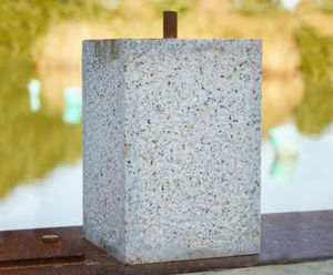 Granite Staddle Stone - square granite base for posts or garden use