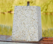 Granite Staddle Stone - square tapered granite base for posts or garden use