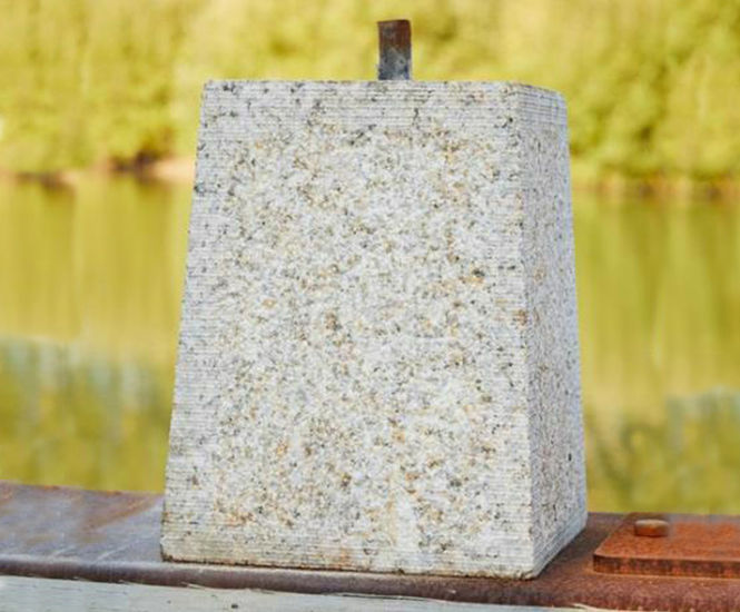 Granite Staddle Stone - square tapered granite base for posts or garden use