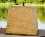 Sandstone Tapered Staddle Stone - square garden post base and steel pin