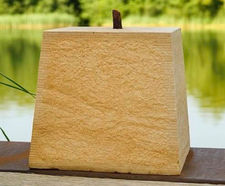 Sandstone Tapered Staddle Stone - square garden post base and steel pin
