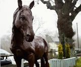 Cast Iron Lifesize Proud Horse Statue - outdoor garden sculpture ornament - on this page