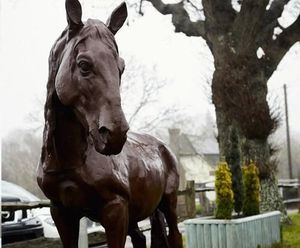 Cast Iron Lifesize Proud Horse Statue - outdoor garden sculpture ornament