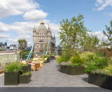 Raaft roof terrace system, tiles, seating and planters for TBC.London - on this page