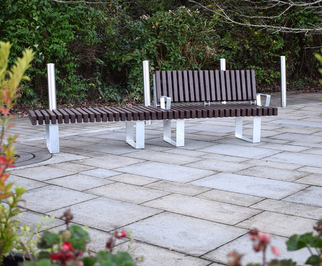 ECO - steel-framed recycled plastic outdoor bench