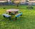 Easy-Fit - round recycled plastic picnic table and bench set 4