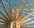 Spruce glulam beams for roof frames