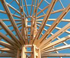 Spruce glulam beams for roof frames