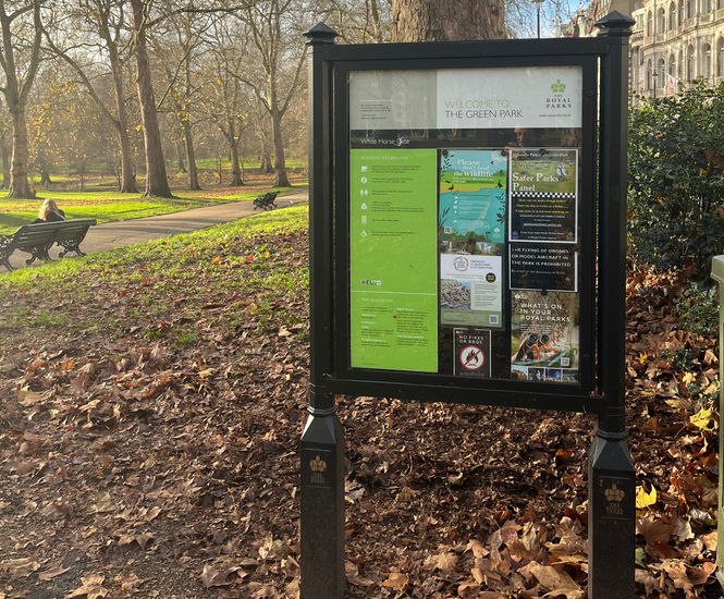 External noticeboards for the Royal Parks of London