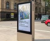 Portrait Totem - freestanding aluminium outdoor digital monolith signage - on this page