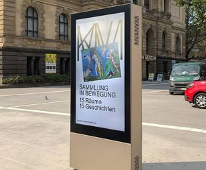 Portrait Totem - freestanding aluminium outdoor digital monolith signage