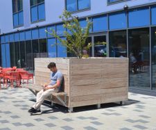 Grenadier budget timber planter with bench seating