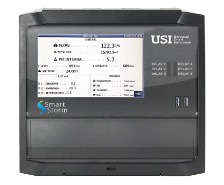 USI – Open Channel Flow Meter - wall-mount water flow and pH monitor