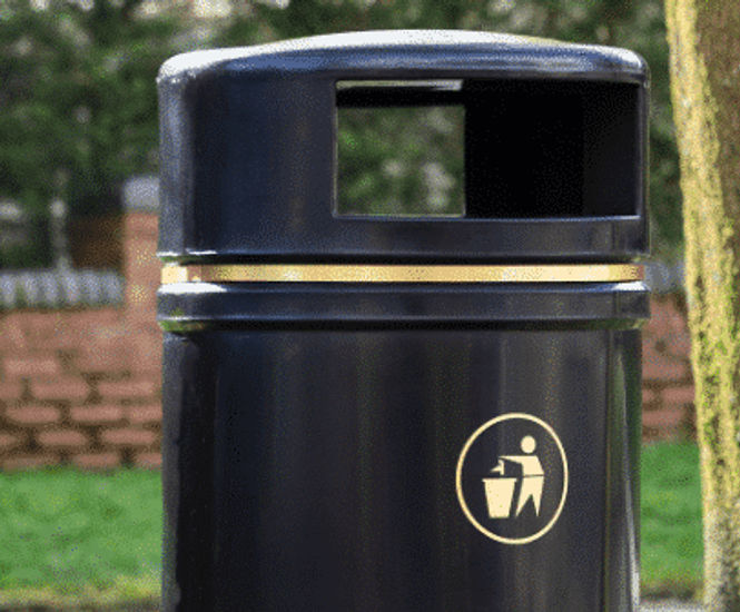 Wharfe - recycled plastic litter bin (120 litre)