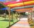 Timber pergola with coloured polycarbonate roof 0