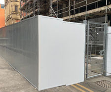 Hoardfence temporary hoarding secures Myco construction site