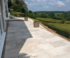Georgian Thatch Porcelain Paving - limestone effect patio tiles