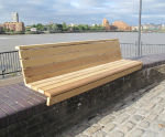 Wall-top and gabion-mounted timber seating